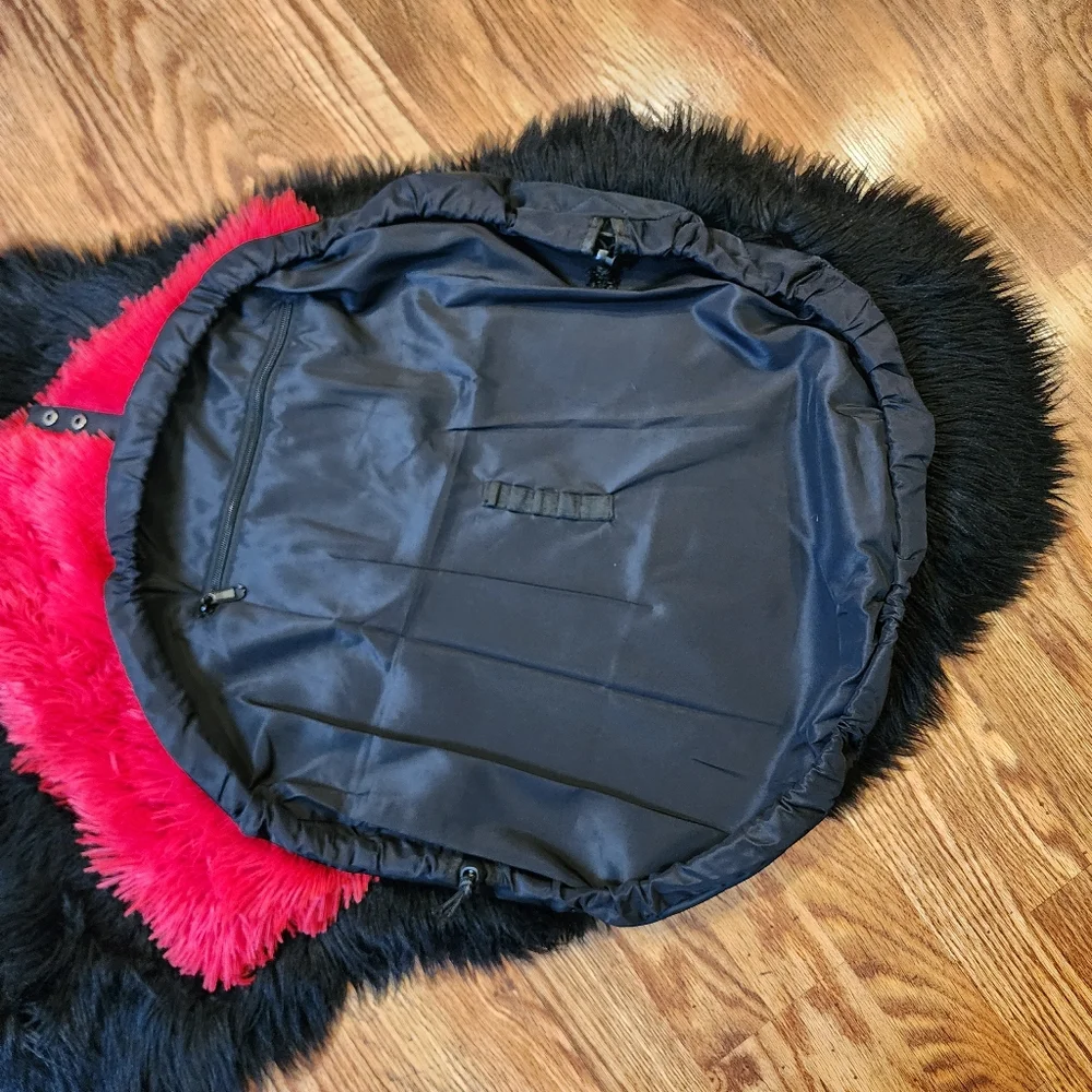 Drawstring Makeup Bag, Large Capacity, Portable Open Lay Flat Bag
